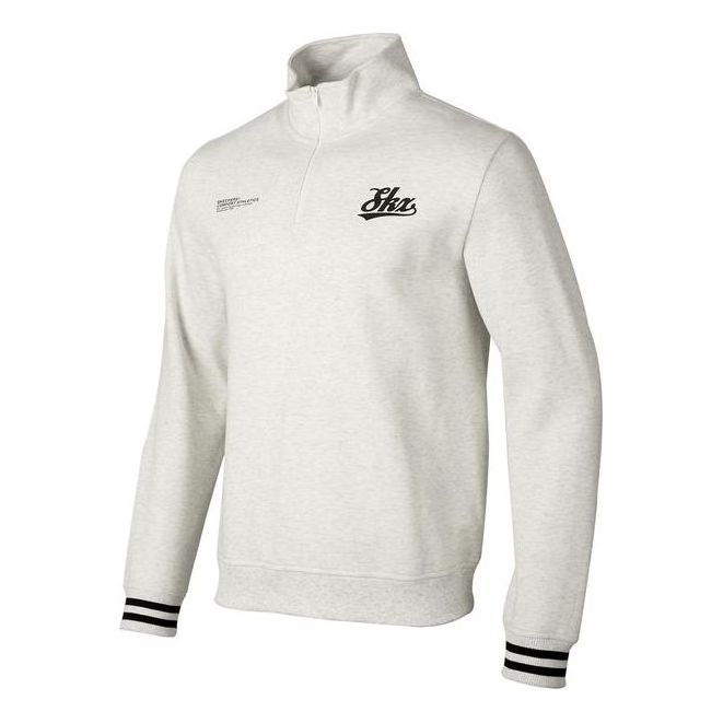 Skechers Casual Half-Zip Crew Sweater 'White Black' P423M047-02F0