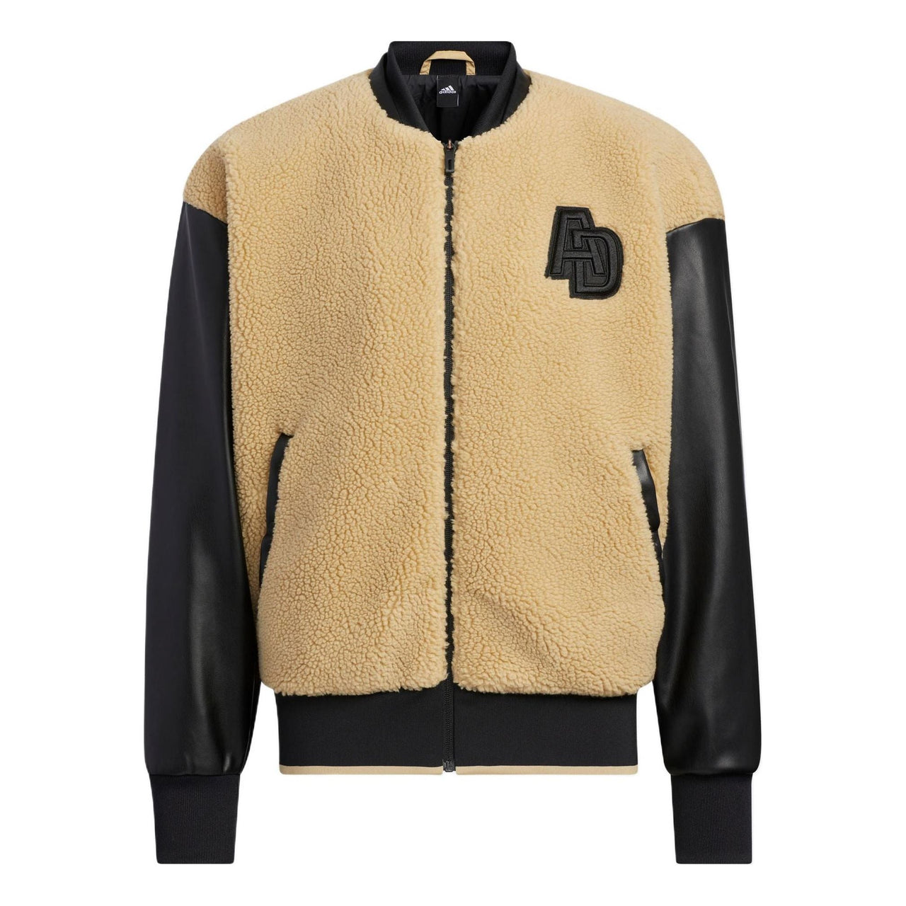 adidas Logo Monogram Jackets 'Beige Black' IB2722