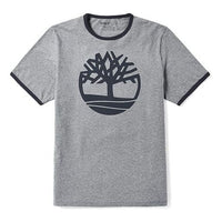 Men's Timberland Logo Printing Short Sleeve Gray A2B7U052