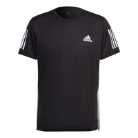 Men's adidas Stripe Logo Printing Reflective Strip Detail Round Neck Short Sleeve Japanese Version Black T-Shirt HB9159
