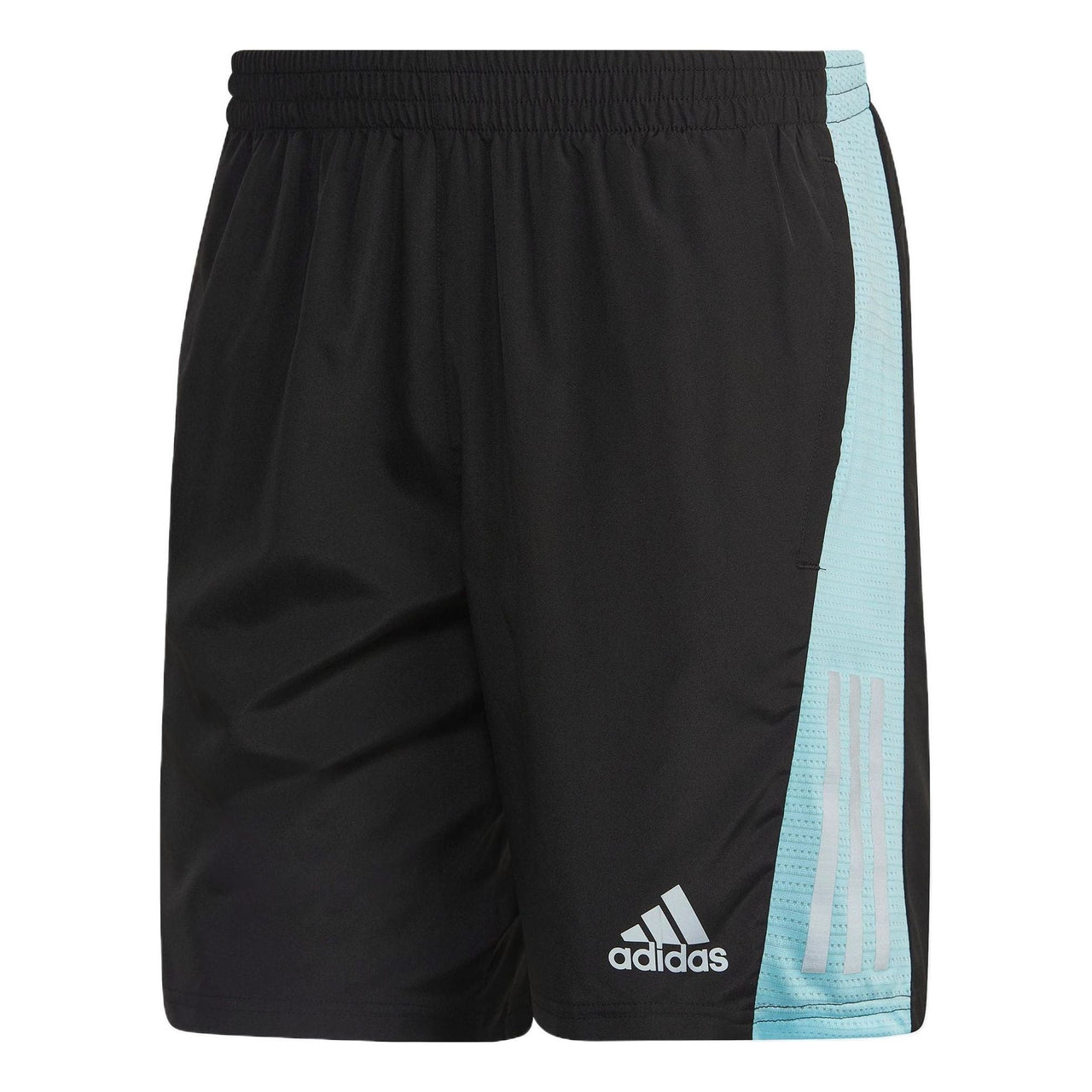 Men's adidas Reflective Strip Mid Waist Elastic Waistband Straight Shorts Black HL3985