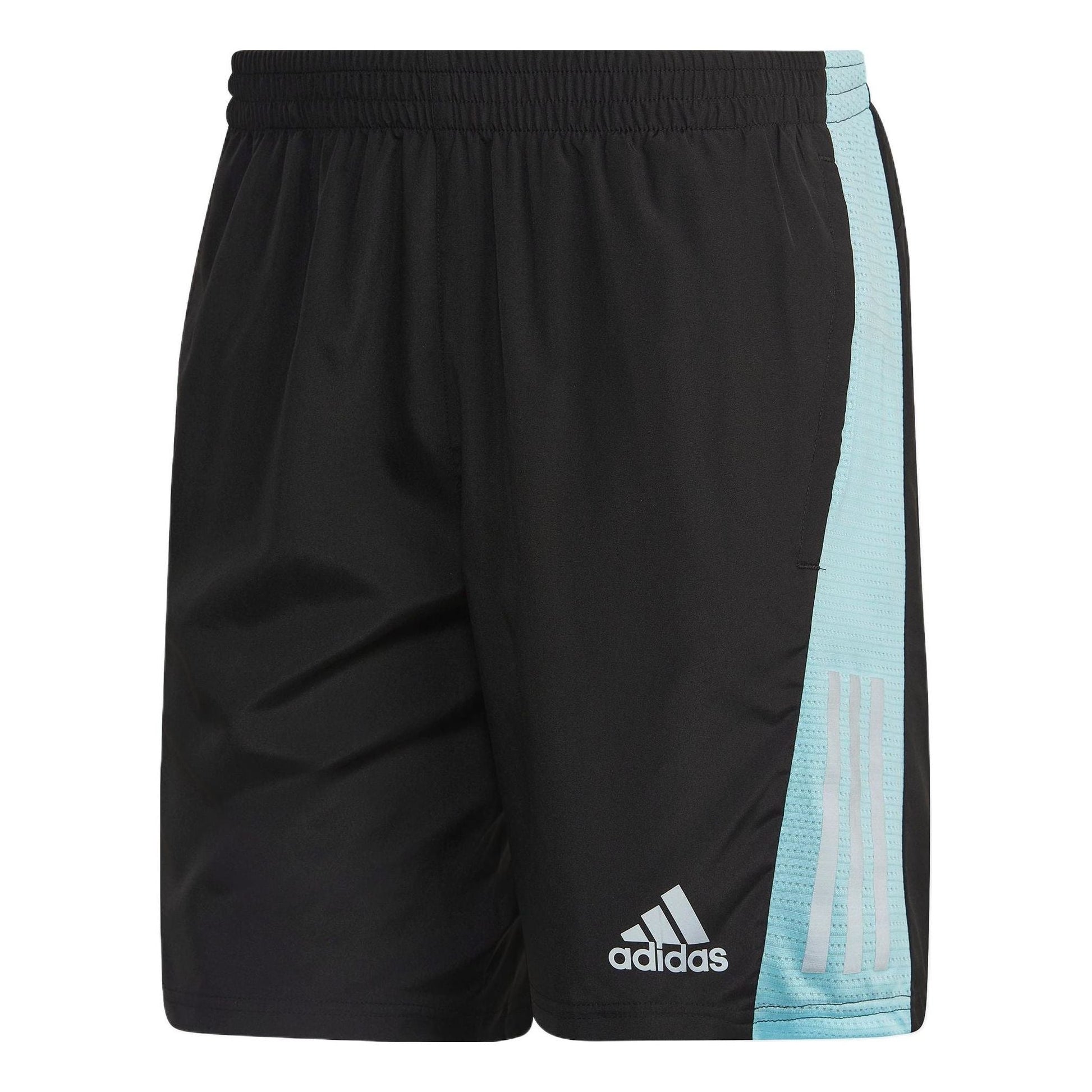 Men's adidas Reflective Strip Mid Waist Elastic Waistband Straight Shorts Black HL3985