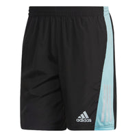 Men's adidas Reflective Strip Mid Waist Elastic Waistband Straight Shorts Black HL3985