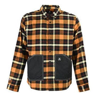Converse Plaid Patchwork Woven Long Sleeve Button Down Shirt Asia Sizing 'Yellow' 10023802-A01
