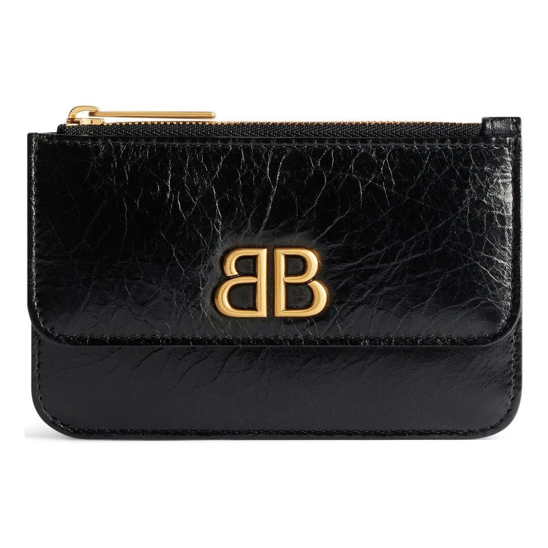 (WMNS) Balenciaga Monaco Long Coin And Card Holder With Flap 'Black' 7654202AAXB1000