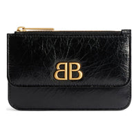 (WMNS) Balenciaga Monaco Long Coin And Card Holder With Flap 'Black' 7654202AAXB1000