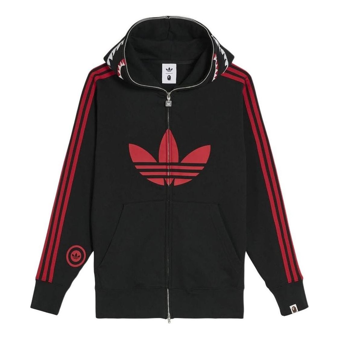 adidas x BAPE SSTR Pack Jacket Asia Sizing 'Black Red' JN7119
