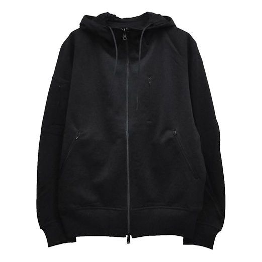 Men's Y-3 Full-Zip Hoody Casual Zipper Long Sleeves Jacket Black FN3490