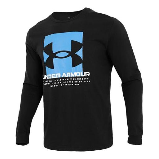 Under Armour Boxed Script Long Sleeve T-shirt 'Black Blue' 1361691-001
