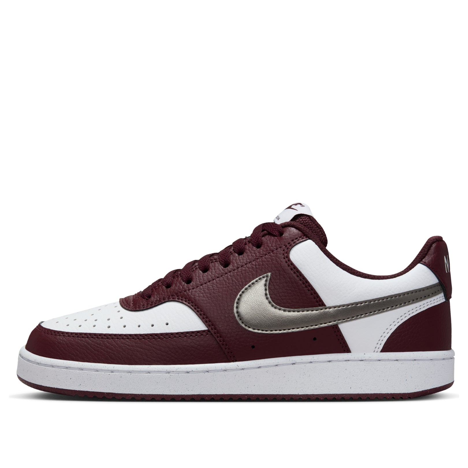 (WMNS) Nike Court Vision Low 'White Metallic Pewter Burgundy'  IM7647-100