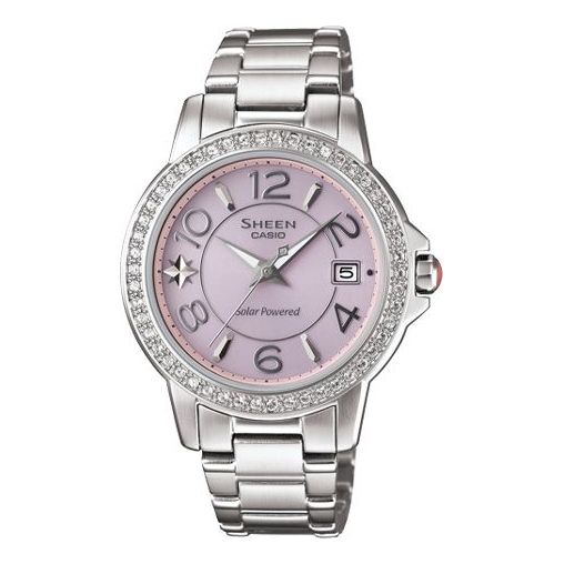CASIO Waterproof Sports SHEEN Solar Powered Pink Analog SHE-4026SBD-4A
