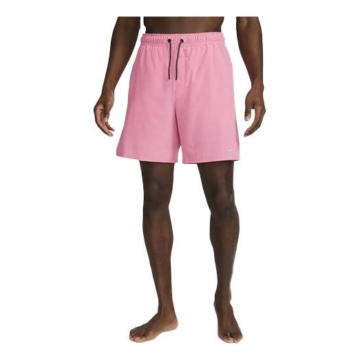 Nike Solid Color Drawstring Lacing Mid Waist Straight Shorts Men's Pink DX1540-607