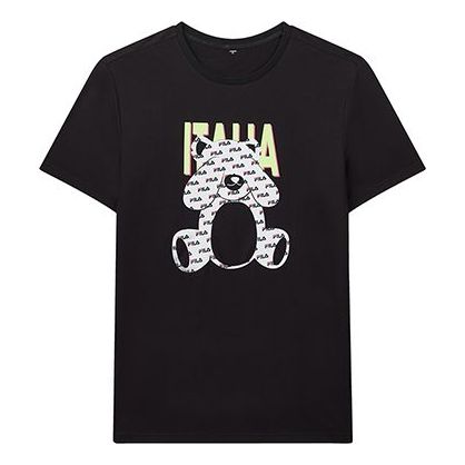 FILA Bear Printing Short Sleeve Unisex Black F51U048101F-BK