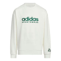 (GS) adidas Sportswer Neck Crew 'White Green' IN6528