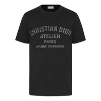 DIOR Christian DIOR Atelier Salute Designer Series Print Short Sleeve For Men Black 043J615A0589-C980