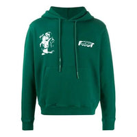 Off-White FW20 Kiss 21 Printing Hooded Pullover Men Green OMBB034E20FLE0075701