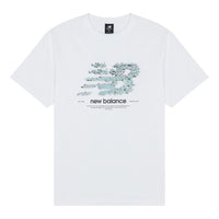 New Balance Logo Casual T-Shirt Asia Sizing 'White Blue' AMT22388-WT