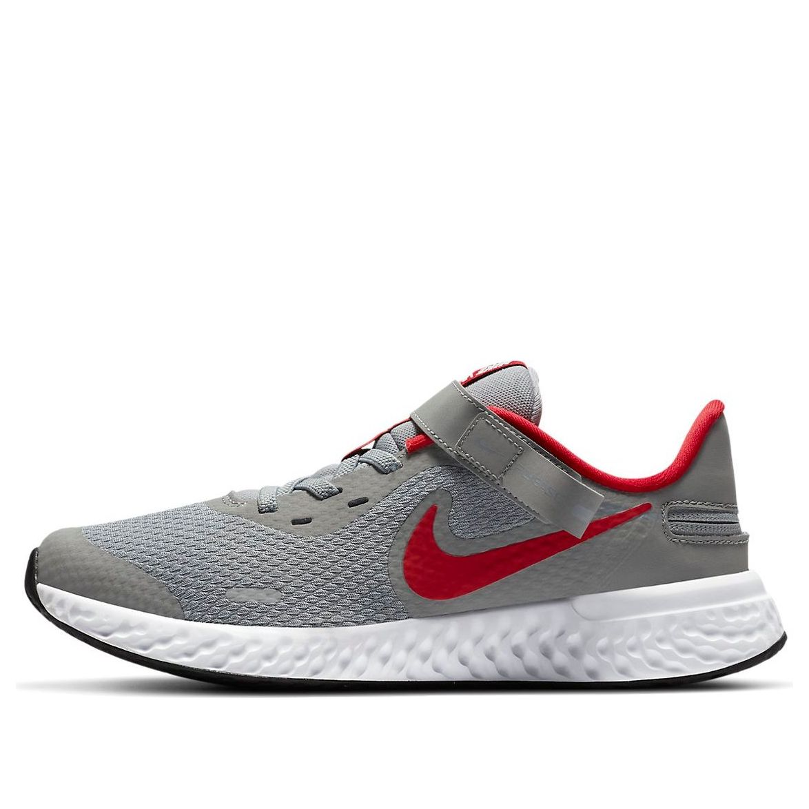 (GS) Nike Revolution 5 FlyEase 'Grey Red' CQ4649-013