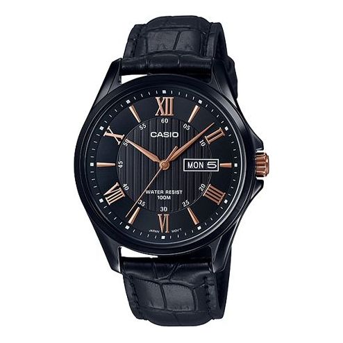Men's CASIO STANDARD Series Retro Watch Calendar MTP-1384BL-1A2 Mens Black Analog MTP-1384BL-1A22021
