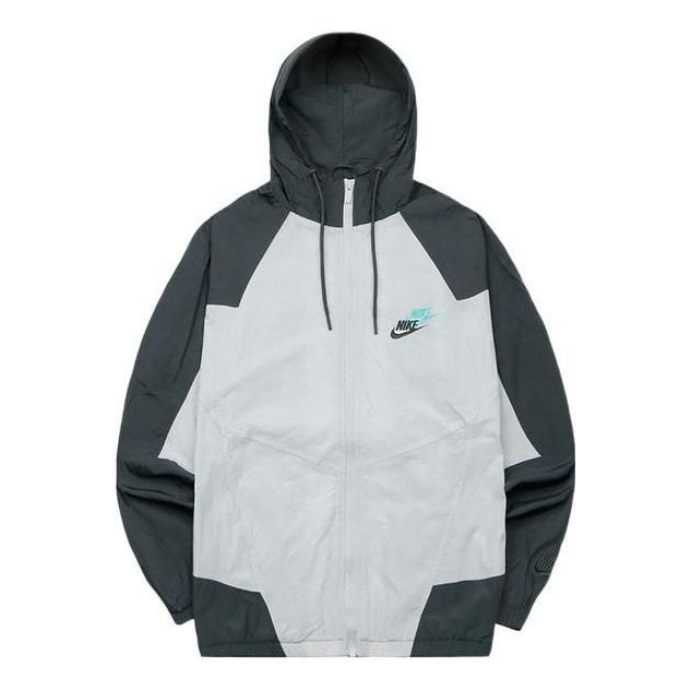 Nike Contrast Color Stitching Zipper Hooded Jacket Gray DR2642-060