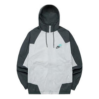 Nike Contrast Color Stitching Zipper Hooded Jacket Gray DR2642-060