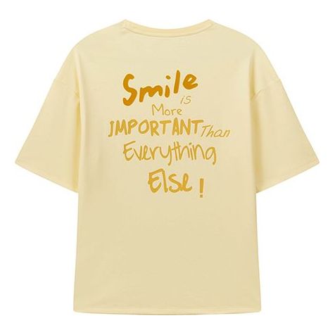 (WMNS) FILA Series Logo Printing Round Neck Short Sleeve Yellow F51W028101F-YE