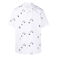 Off-White SS21 Logo Printing Short Sleeve Shirt Loose Fit White OMGA163R21FAB0010110