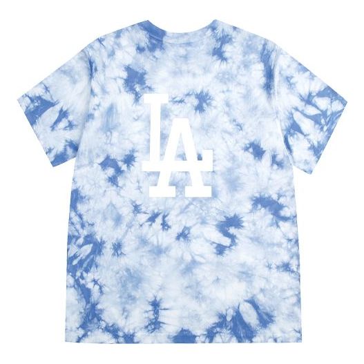 MLB Los Angeles Dodgers Tie Dye Big Logo Loose Short Sleeve Unisex Light Blue 31TSA3031-07N
