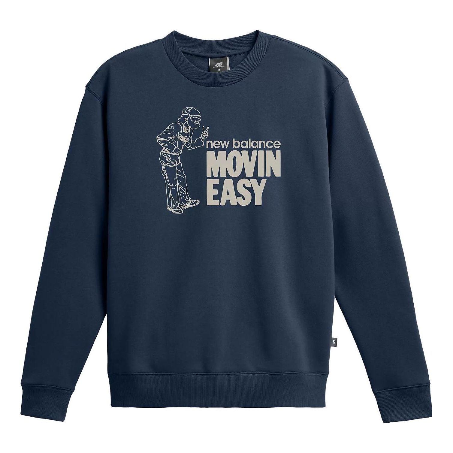 New Balance Movin Easy Crew Sweatshirt Asia Sizing 'Navy' MT33902-NNY