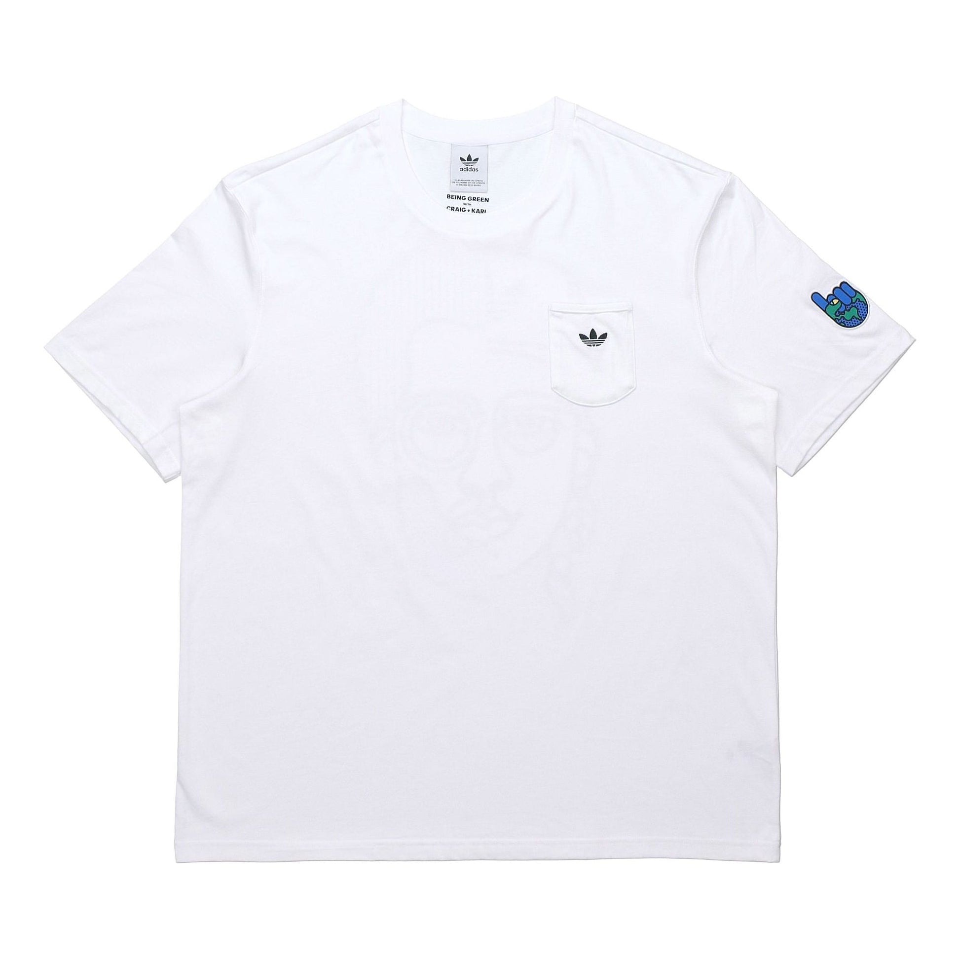 adidas originals Artist Tee Ss Funny Printing Sports Round Neck Short Sleeve White HA4691