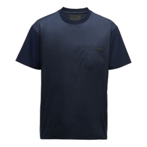 Men's PRADA Elastic Short Sleeve Navy Blue UJN396-1JEY-F0124-S-202