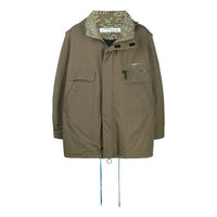 Off-White Unisex Padded Hooded Windbreaker Jacket Green OMEB010F19F230264301