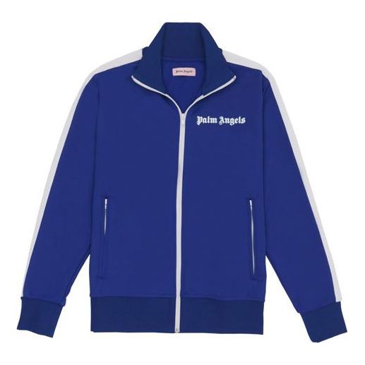 Men's PALM ANGELS Track Jacket Retro Sports Blue PMBD001E193840023001