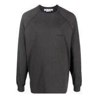 Men's Off-White Logo Printing Pattern Round Neck Pullover Long Sleeves Gray OMAB067C99JER00110101010