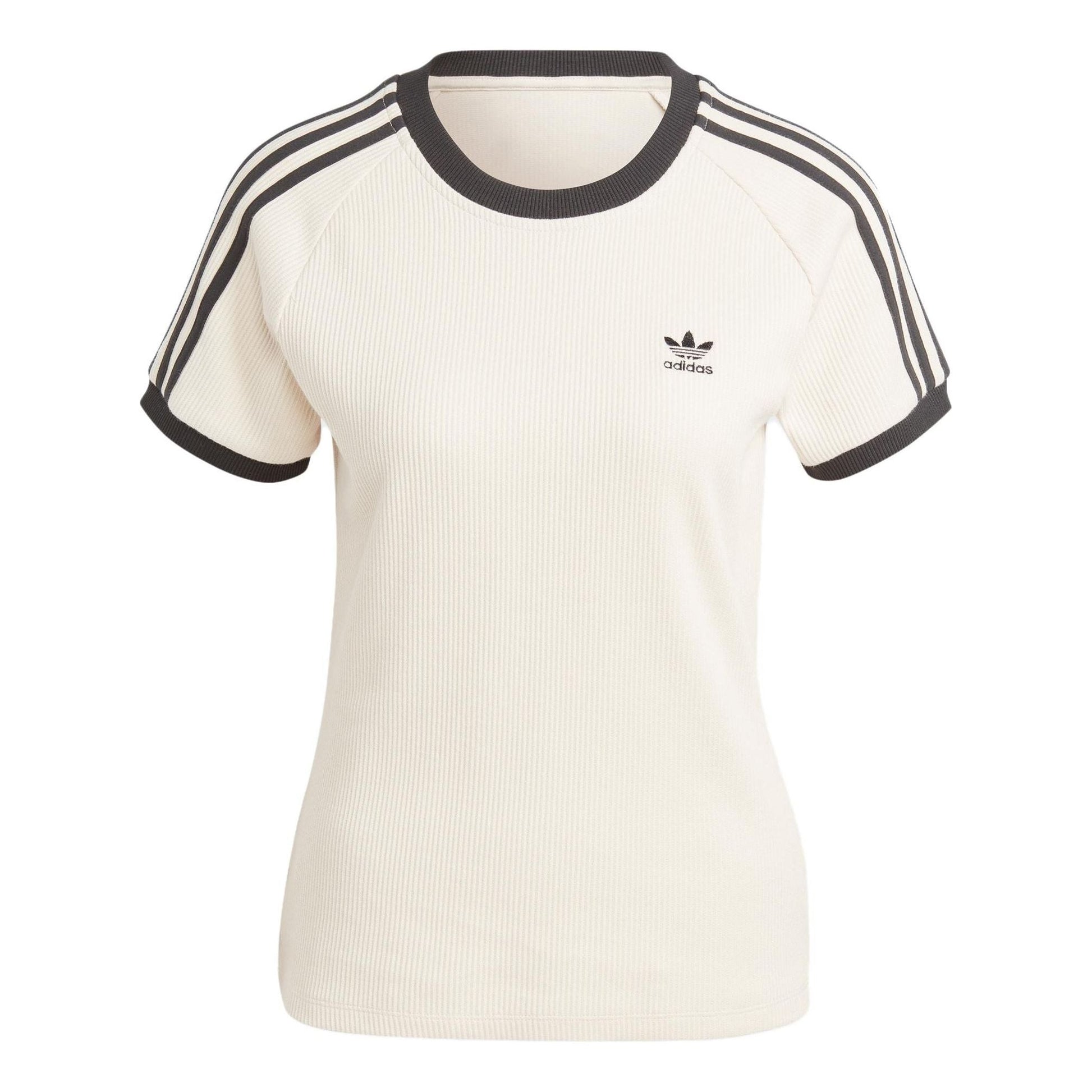 (WMNS) adidas 3-Stripes Slim T-Shirt Asia Sizing 'Off White' IC5463