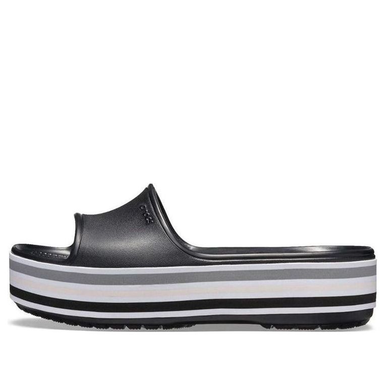 Crocs Crocband Platform Slides 'Black Grey White' 205693-001