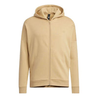 Men's adidas Solid Color Minimalistic Alphabet Printing Zipper Cardigan Jacket Khaki HM2684