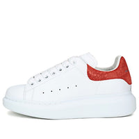 (WMNS) Alexander McQueen Oversized Sneaker 'Red Embossed Suede Crocodile' 650788WHZ4K9294
