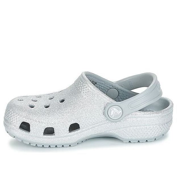 (GS) Crocs Classic Glitter Clogs 'Silver' 205441-040
