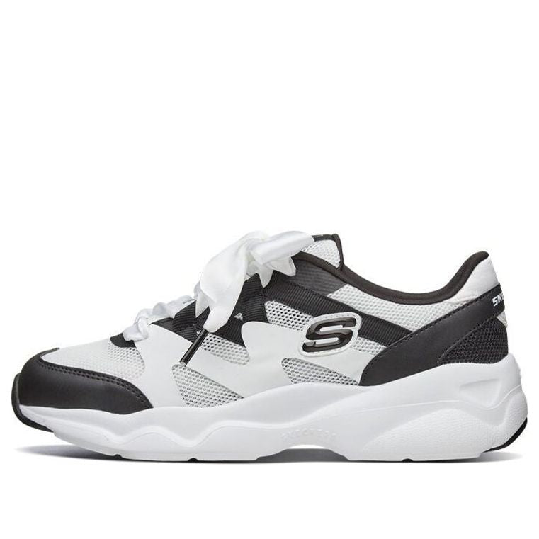 (WMNS) Skechers D'Lites Airy Low-Top Daddy Shoes White/Black 66666203-WBK