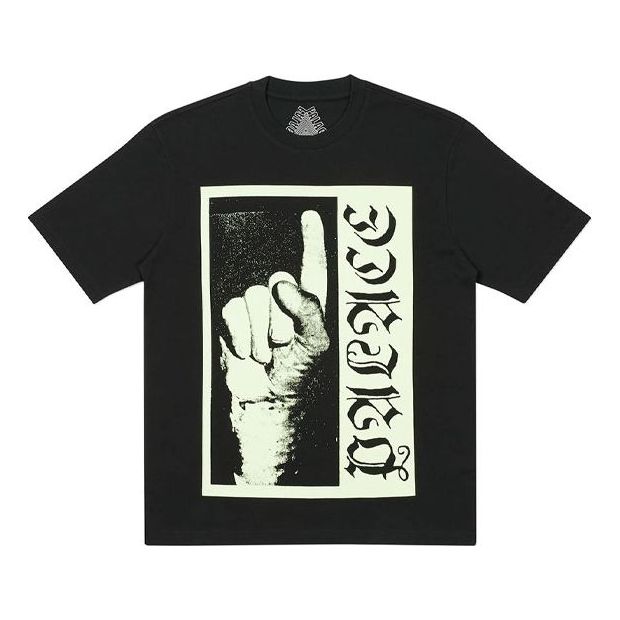 PALACE Finger Print Short-Sleeved T-Shirt Pattern Short Sleeve Unisex Black PAL-SS21-008