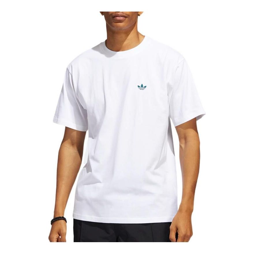 adidas originals Back Brand Logo Printing Casual Sports Short Sleeve Couple Style White HC0168