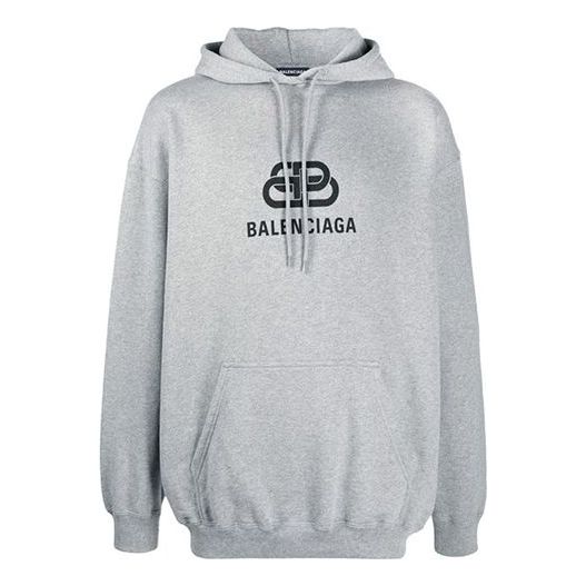 (WMNS) Balenciaga Logo Printing Hoodie Gray 578135THV781300