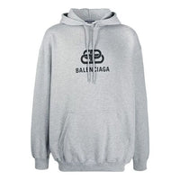 (WMNS) Balenciaga Logo Printing Hoodie Gray 578135THV781300