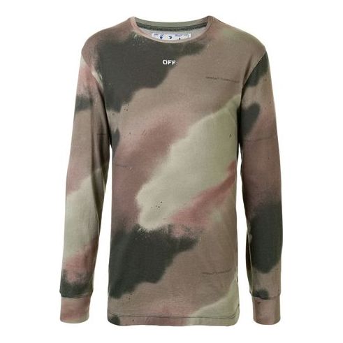 Off-White FW20 Arrows Printing Camo Long Sleeve Men Green OMAB001E20JER0086001