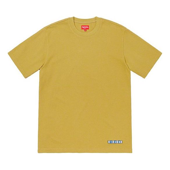 Supreme SS19 Waffle S/S Top Solid Color Short Sleeve Unisex Yellow SUP-SS19-10459