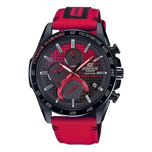 CASIO EDIFICE Solar Powered Mens Red Analog EQB-1000HRS-1A