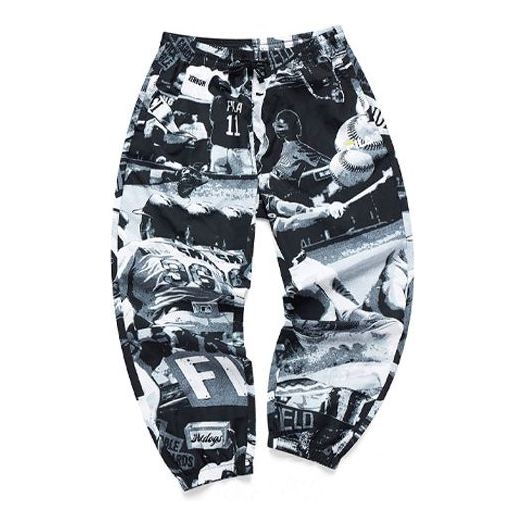 FILA FUSION Full Print Woven Casual Long Pants Black T11M122801F-BK