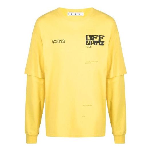 Off-White Casual Alphabet Printing Long Sleeves Version Yellow OMAB022S21JER0051910