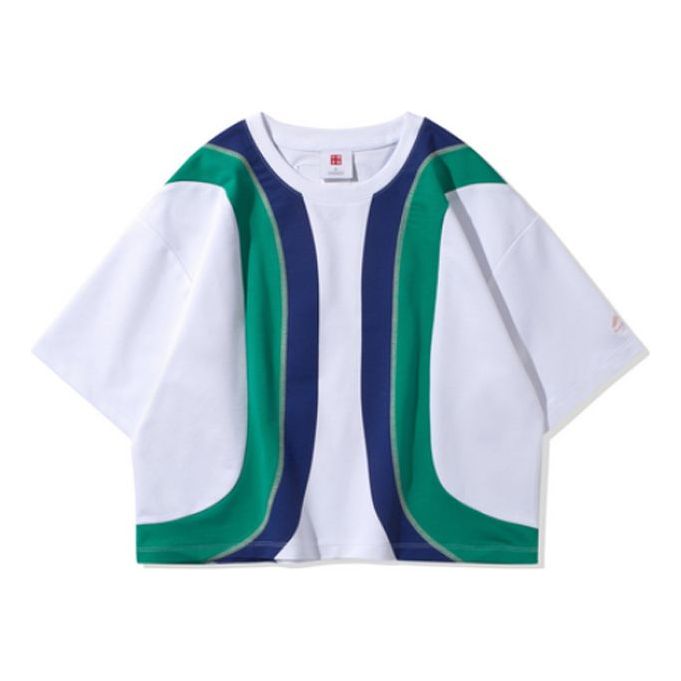 Li-Ning Contrasting Colors Casual Sports Loose Short Sleeve White ATSQ022-1
